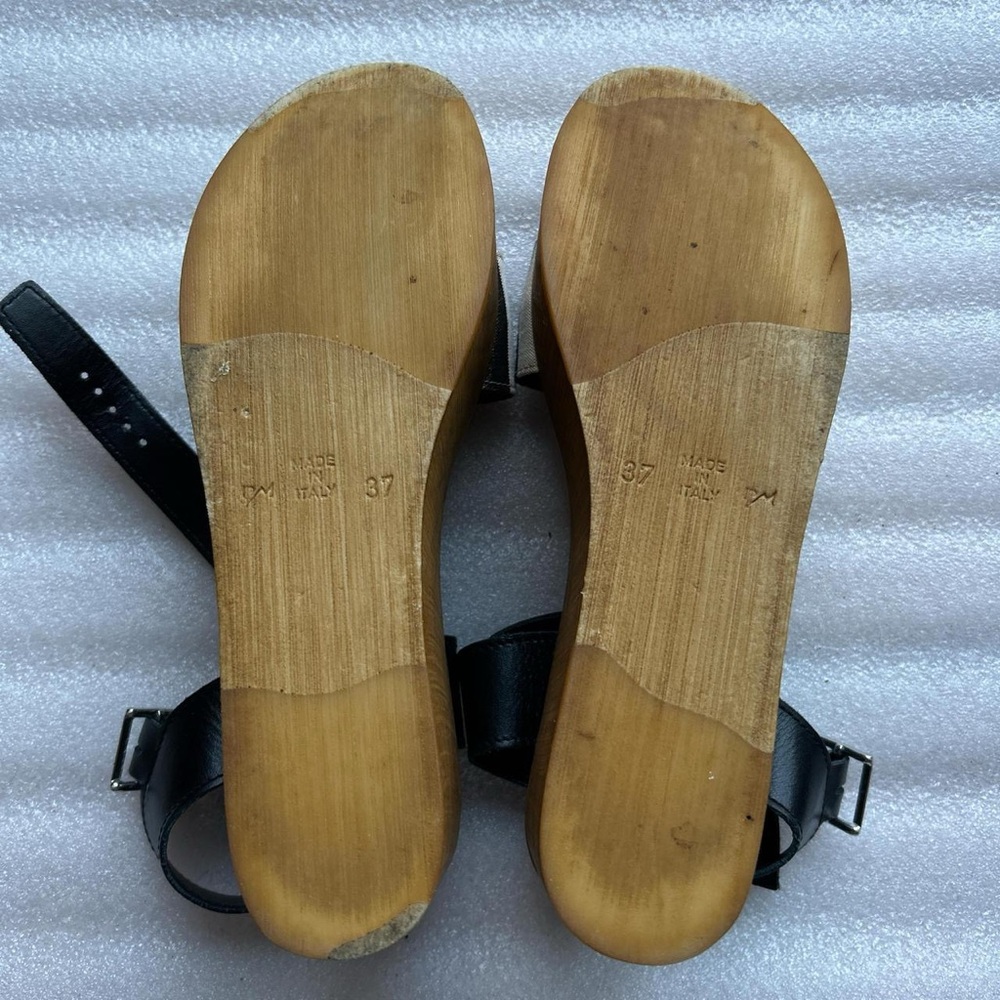 Steve Madden Black and White Striped Platform Sandals - Picture 6 of 9